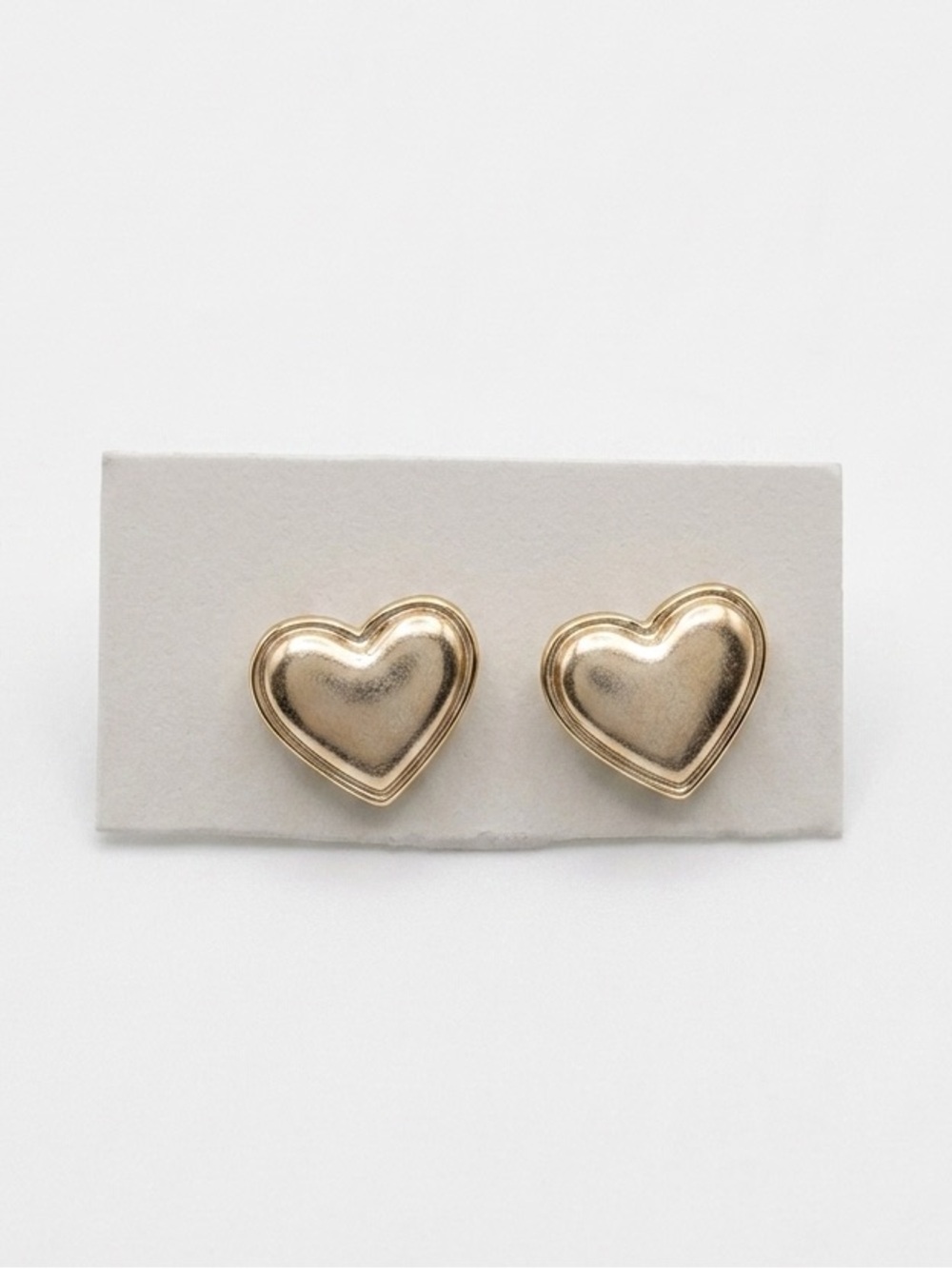 Gold Tone Heart Stud Earrings